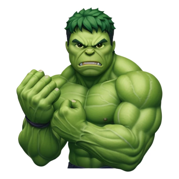 big muscular green cool hulks fist with  4 fingers sticker