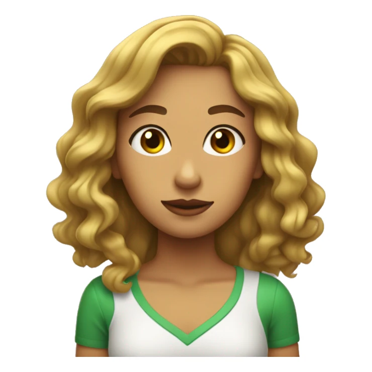 chica adolescente con el pelo  con ondas y rubio, ojos verdes sticker