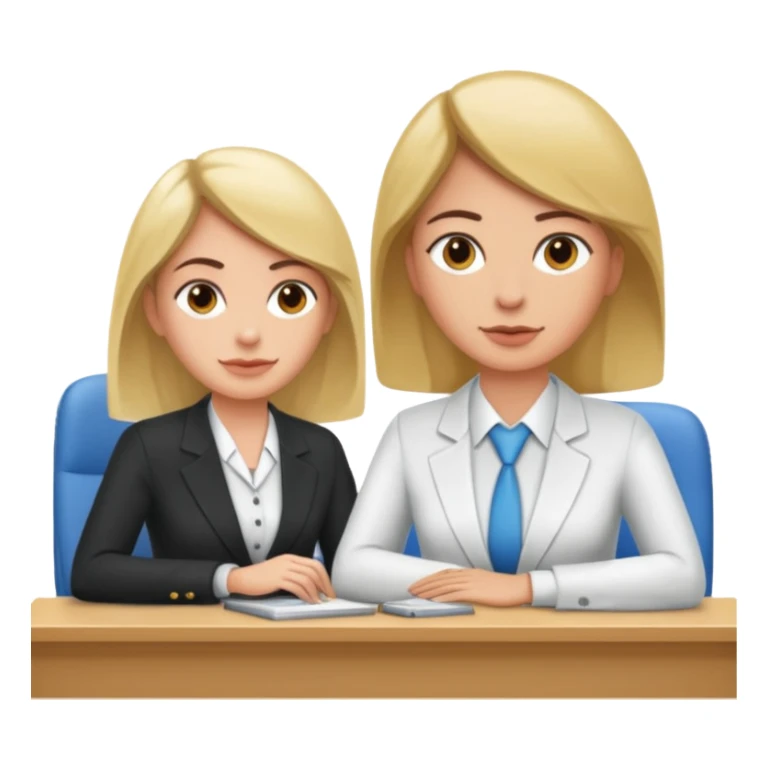 une image de 3/4 avec un recruteur à son bureau PAS DE FACE DE 3/4! qui regarde un candidat assis en face de lui. le recruteur est à droite sticker