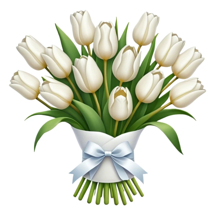 white tulip bouquet  sticker