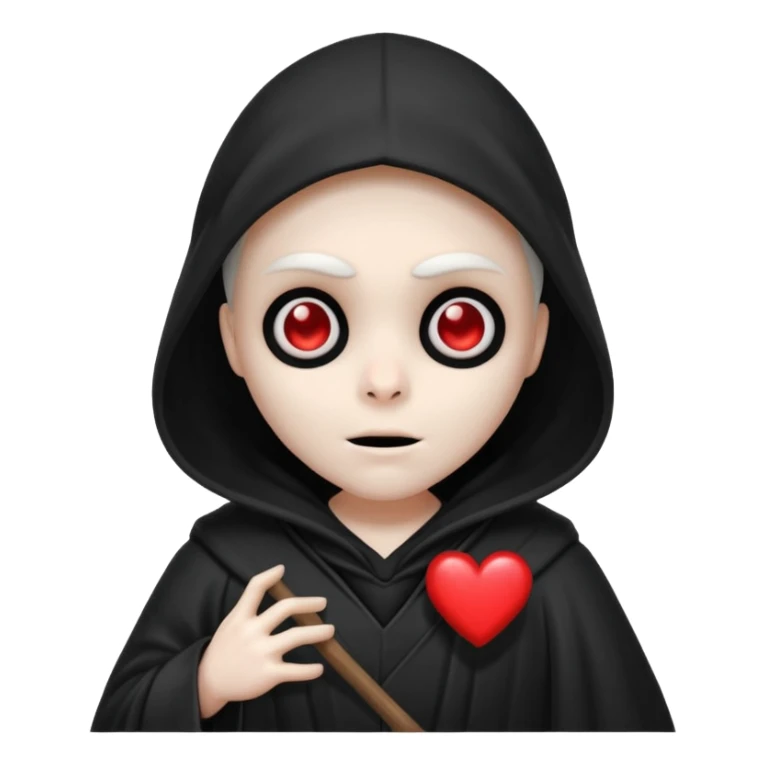 cute grim reaper with heart eyes sticker
