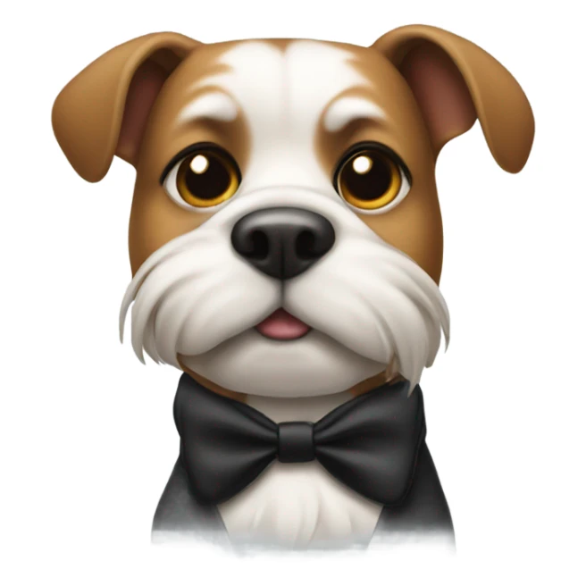 a  dog with a mustache and tuxedo sticker