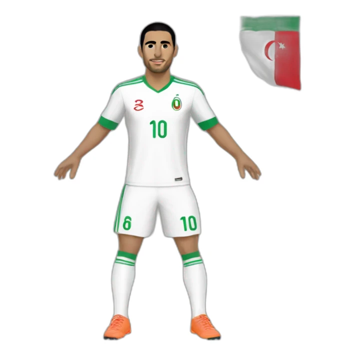 zineddine zidan with algeria kit sticker