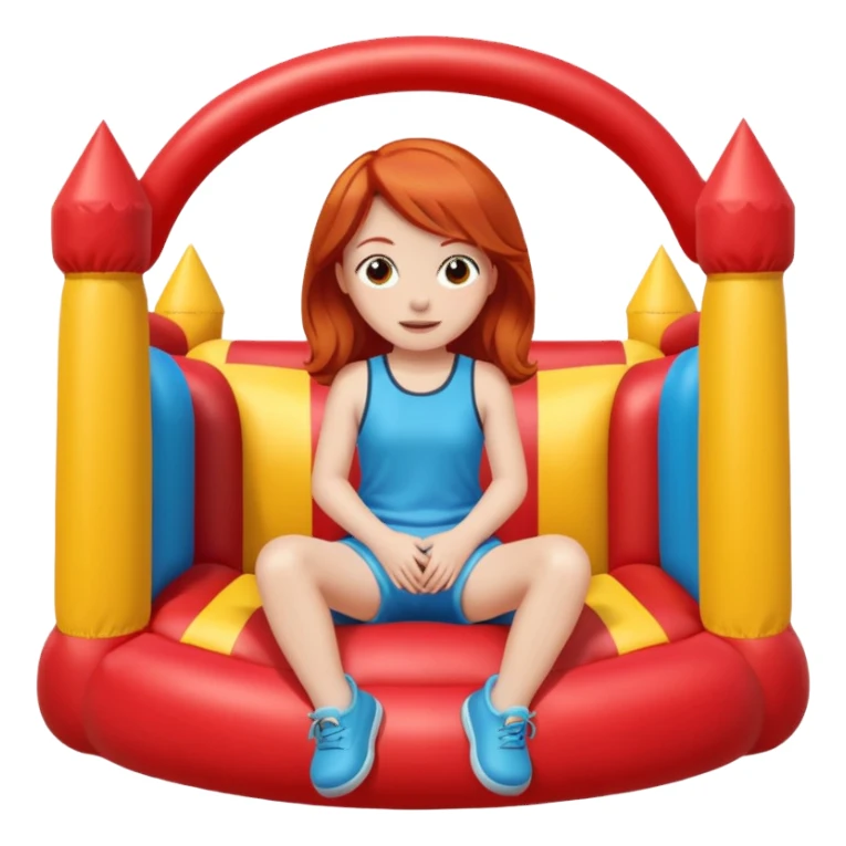 redhead girl-sitting-in-bouncy-house sticker