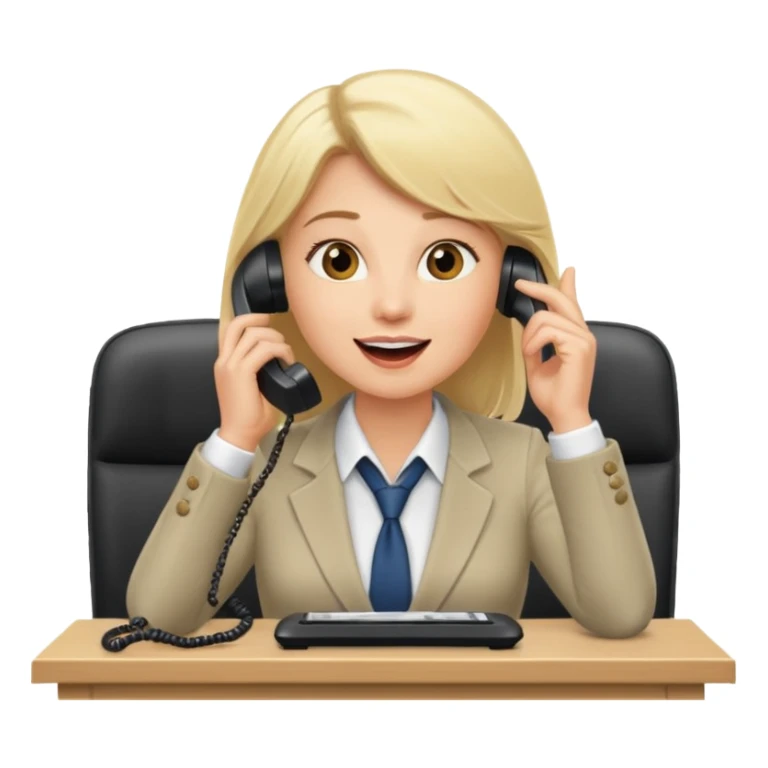 office-boss-excited-phone-desk-blonde sticker