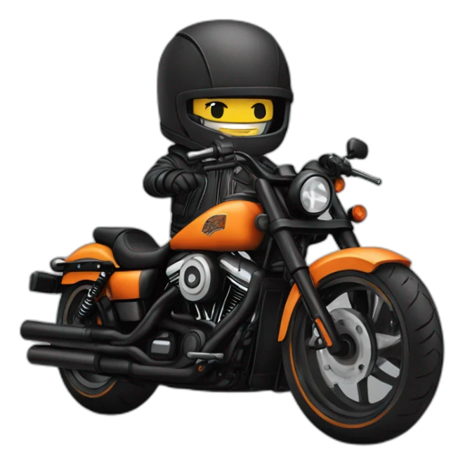 Manga-Samouraï-moto-harley Davidson sticker