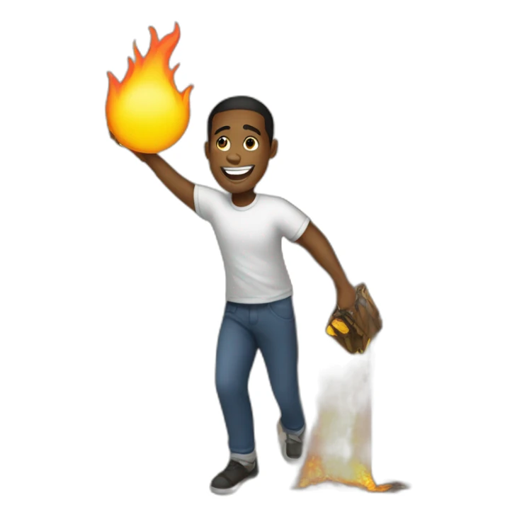 Happy black man helpfully carrying TV out of burning building sticker
