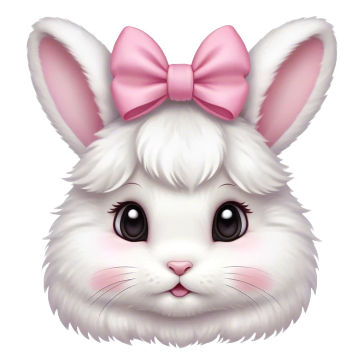 Cute baby bunny with a coquette pink bow on her ear sticker