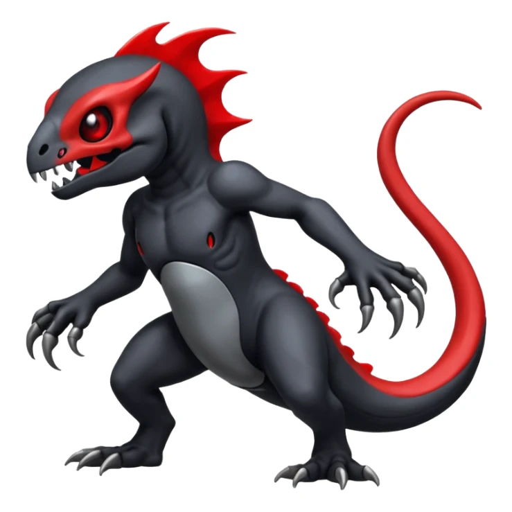 Shiny Evil Duskull-Salandit-Fakémon-hybrid-creature (full body)  sticker
