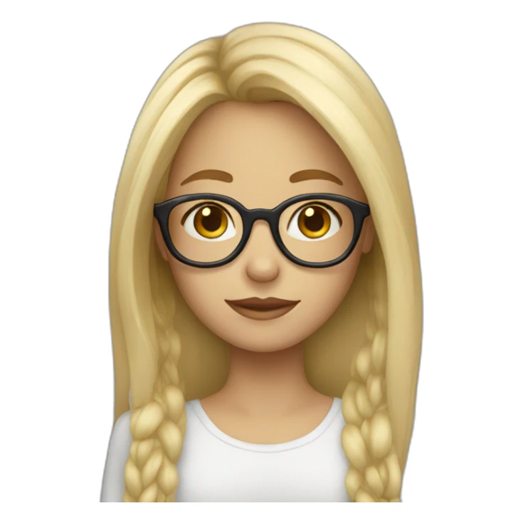 blond girl with glasses and long hair sticker