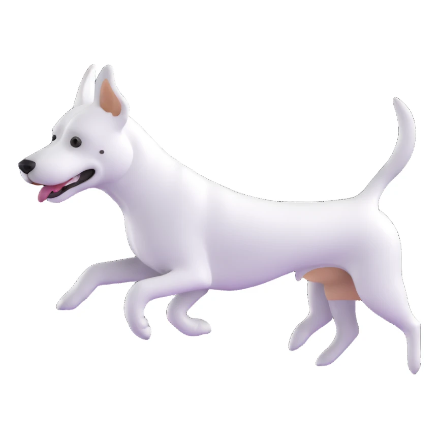 fast running black and white dog sticker