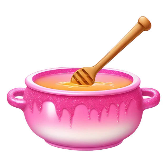 Light pink ombre hot pot with hot pink glittery honey sticker