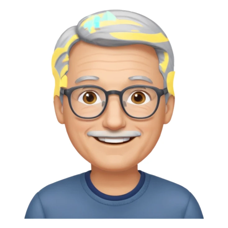 father with glasses and gray hair sticker