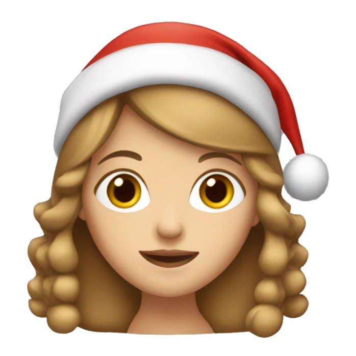 Light brown hair girl in Christmas hat sticker