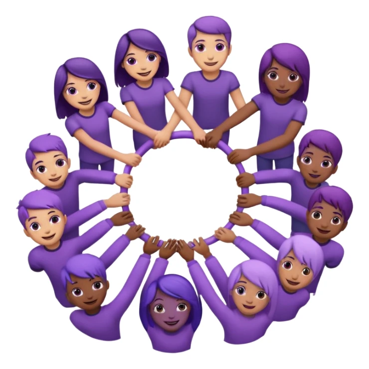 purple group without face  holding handsin circle sticker