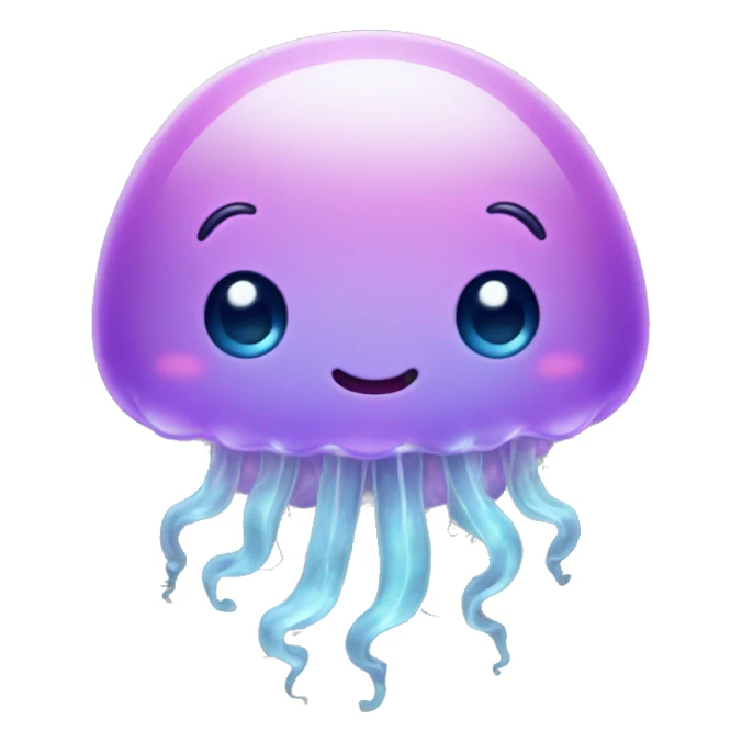 cute kawaii baby jellyfish slightly smile sticker