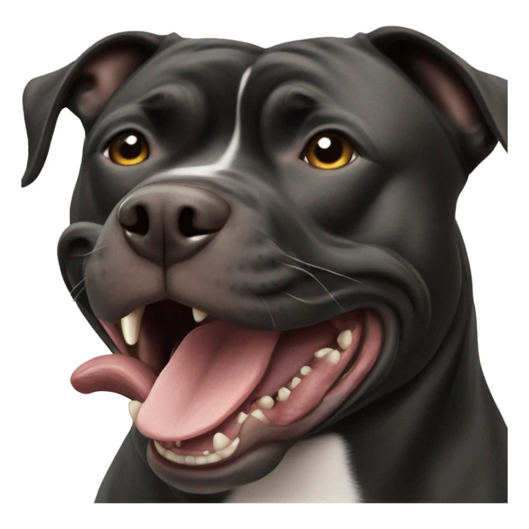 black staffordshire terrier angry barking sticker