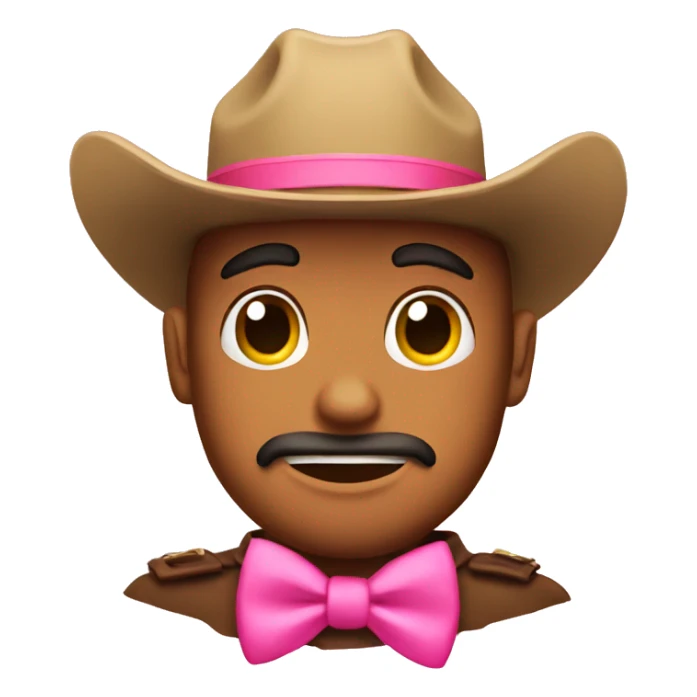 cowboy emoji with a pink bow  sticker