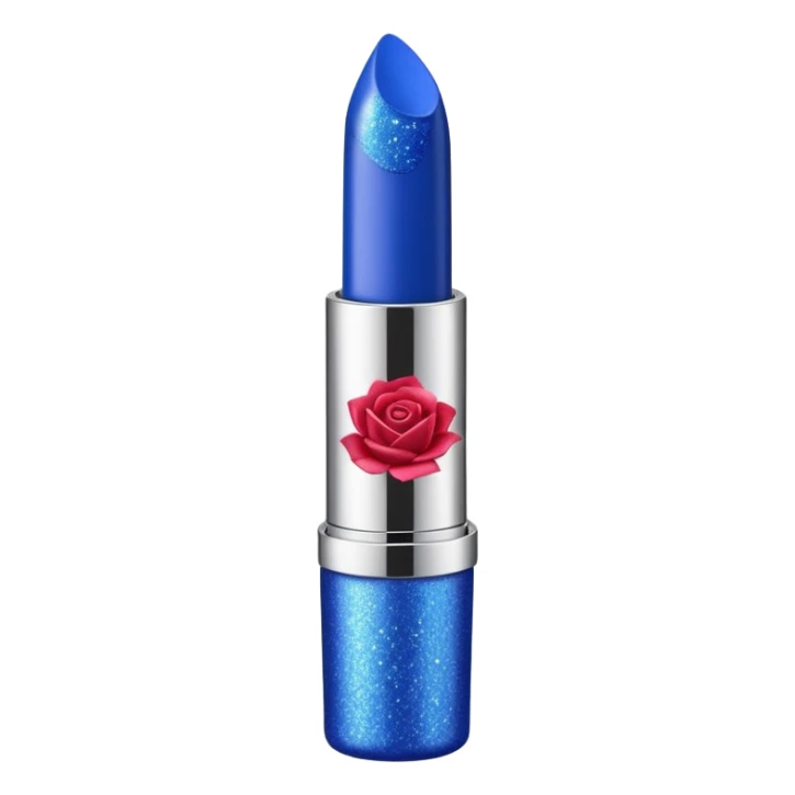 Rose design glittery blue lipstick tube sticker