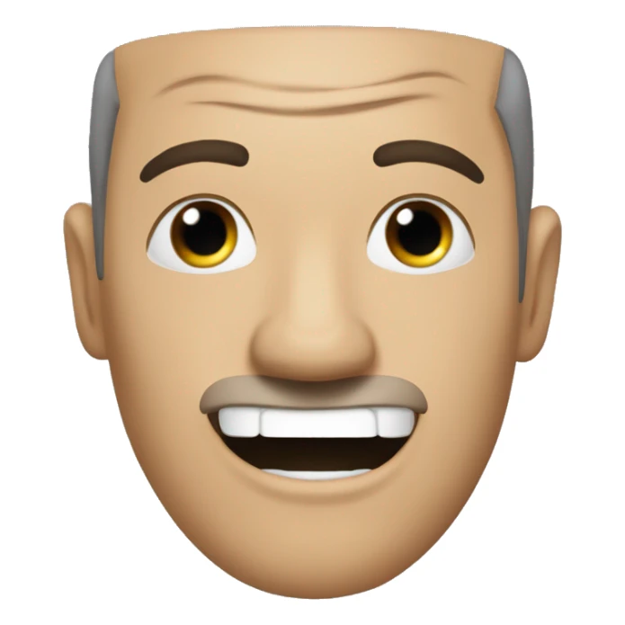 una cabeza sin pelo con os ojos cerrados haciendo ummmm tipo zen sticker