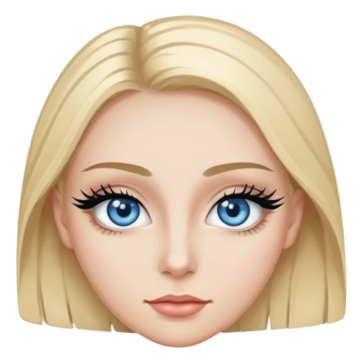 Ojo de color azul con pestañas y eyeliner sticker