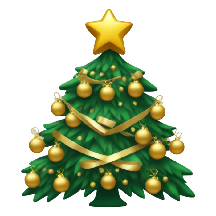 christmas  tree with gold decorations with a white bow on top sticker