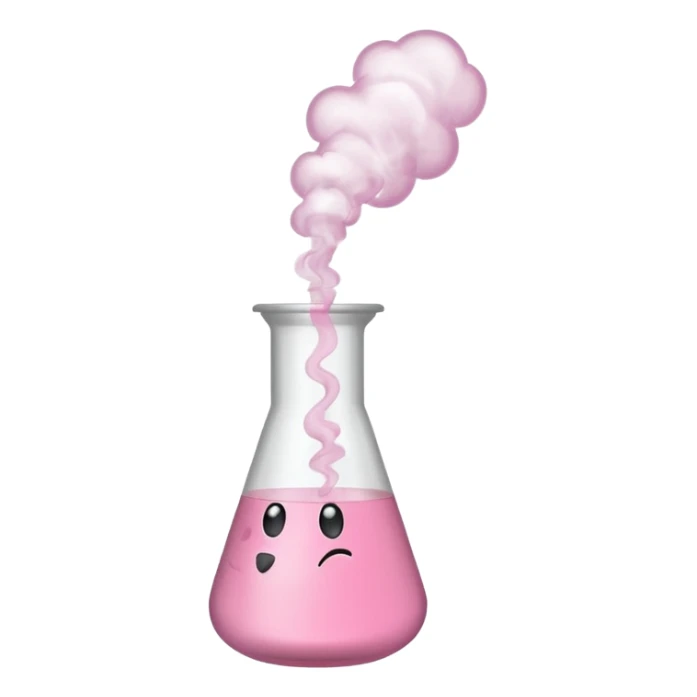 pink beaker with smoke no face one tube sticker