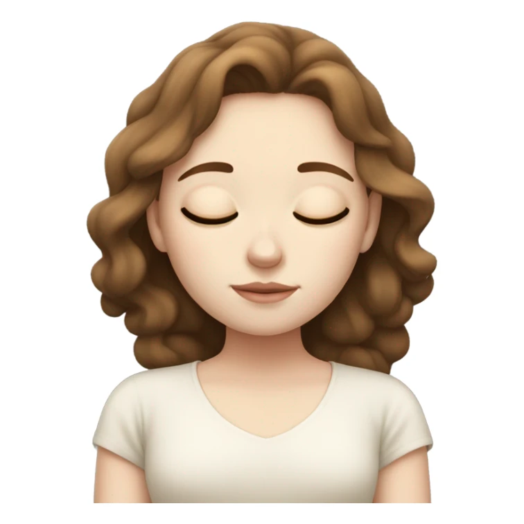 brown haired girl white pale white skin sleeping sticker