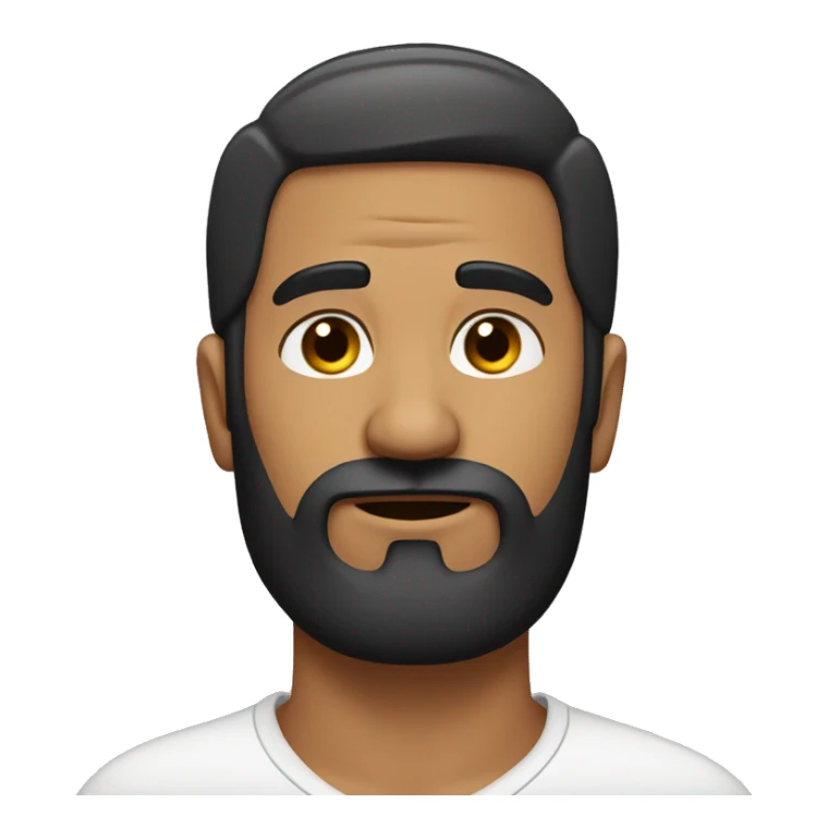 Thoughtful man with short two-day beard and black hair and eyes sticker