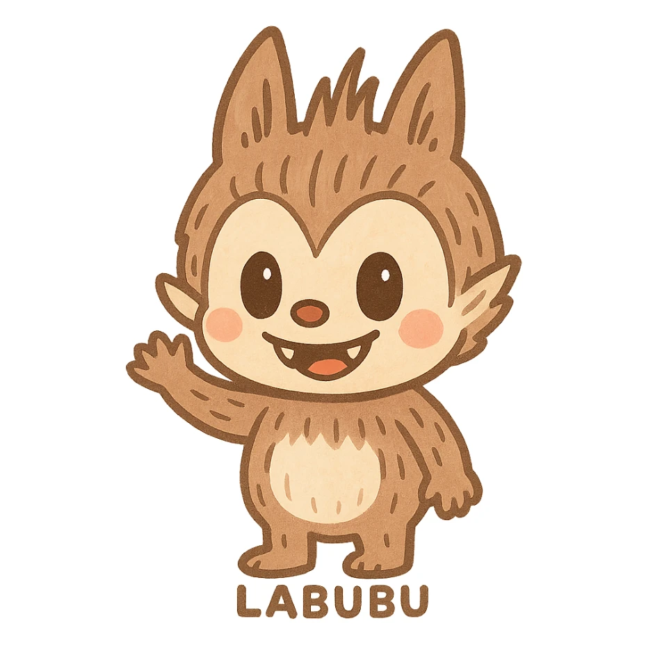 Labubu waving sticker