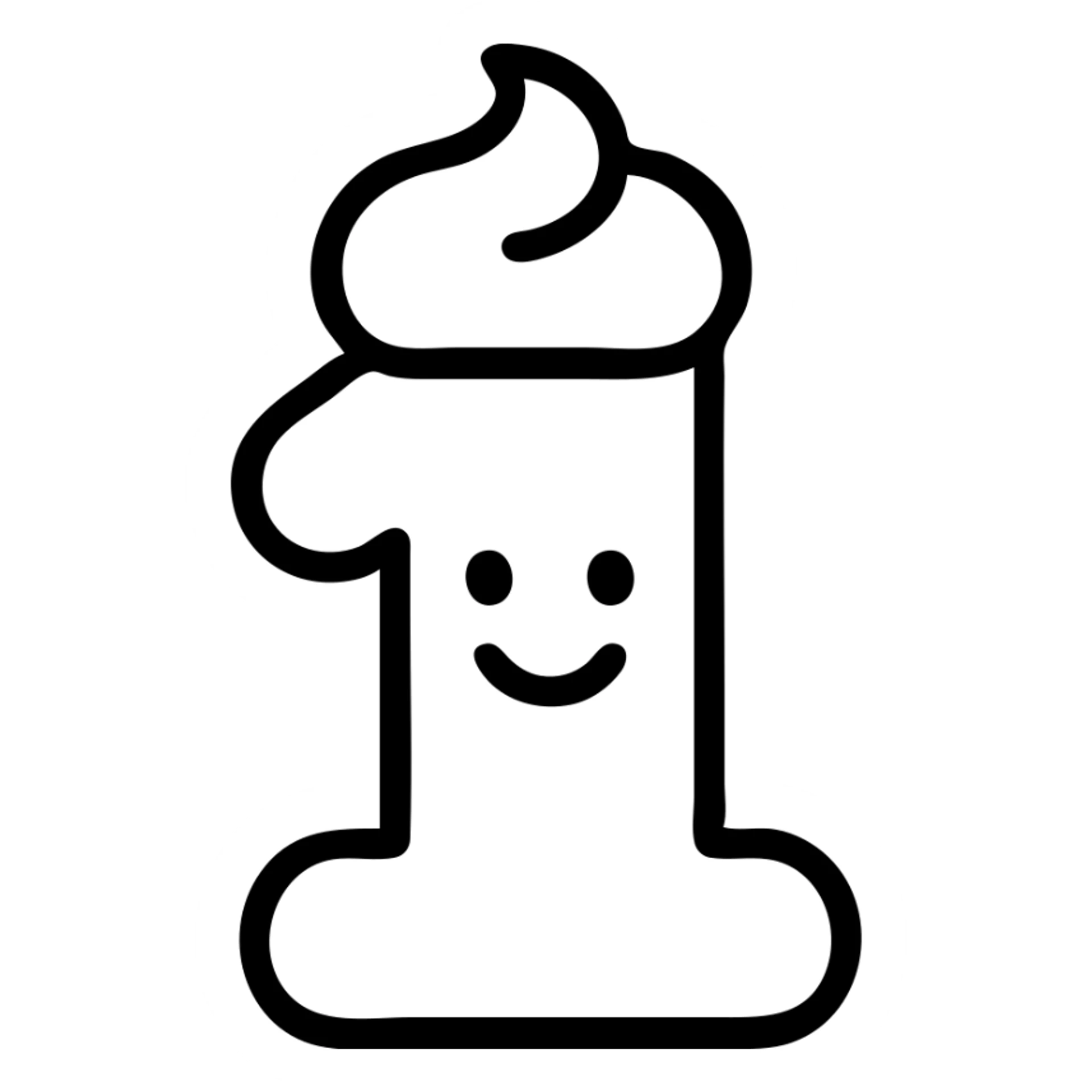 Cute number 1 emoji with whipped cream top, softcore aesthetic, pastel blue and beige, smiley face sticker