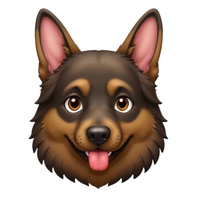 cartoon style dark German Shepherd dog with its tongue hanging out long sticker