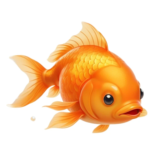 Meme-Worthy Cute Sleeping Orange Goldfish Portrait Emoji, Head resting peacefully with a contented smile, showcasing a streamlined, graceful body with a luxuriously soft vibrant orange hue, eyes closed in a serene, floating nap, Simplified yet hilariously adorable features, highly detailed, glowing with a soft, drowsy light, high shine, relaxed and utterly lovable, stylized with an air of playful laziness, bright and heartwarming, soft glowing outline, capturing the essence of a comically sleepy goldfish, so meme-worthy it feels like it could instantly become the next viral sensation of adorable slumber! sticker