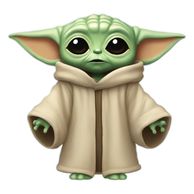 Rubber baby yoda toy sticker