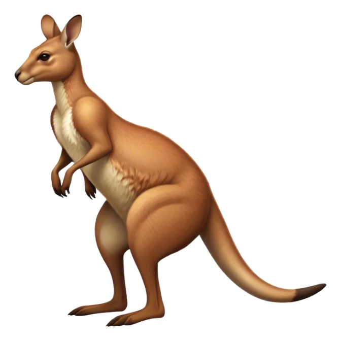 Full-body Australian Kangaroo – Cinematic-realistic Australian kangaroo, jumping with powerful hind legs and a muscular tail for balance. Its reddish-brown fur glows under the golden sunlight, ears perked and eyes alert.  sticker