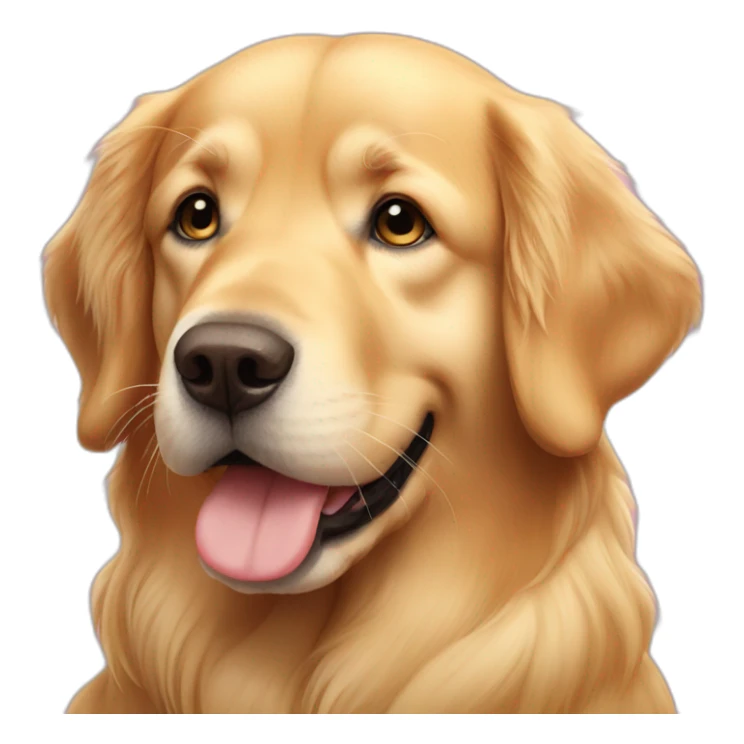 golden retriver in love sticker
