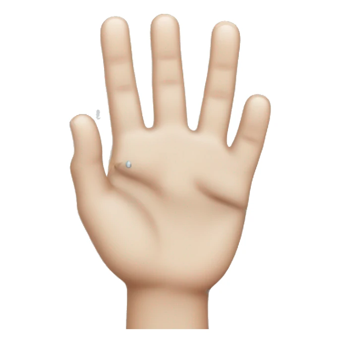 Middle and ring finger up and covered in water sticker