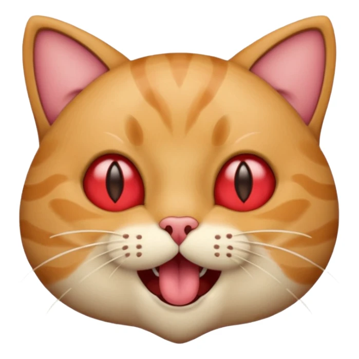 Cat with popping out love heart eyes and mouth open sticker