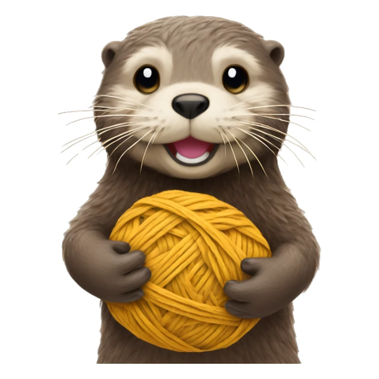 Otter ball of yarn in his hands sticker
