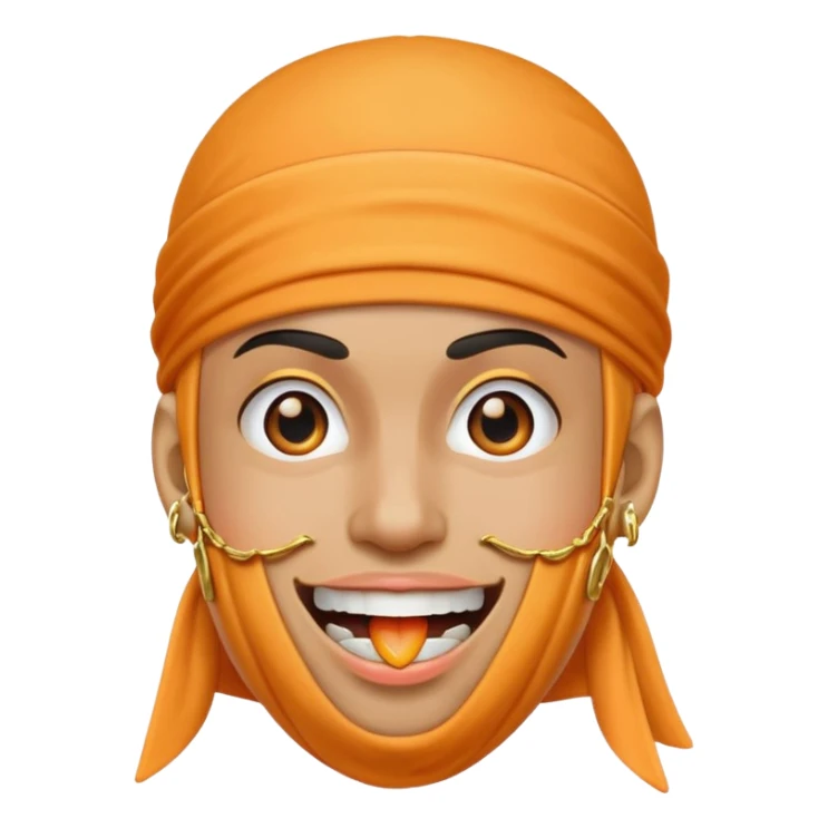 peach with an durag and grillz sticker