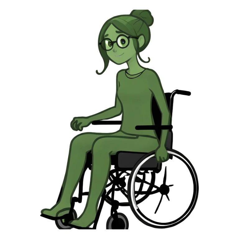 Girl sitting in a wheelchair  sticker