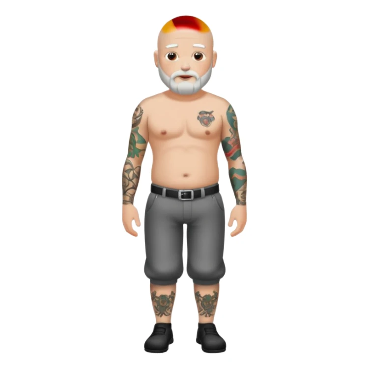   tattooed baldies with white bearded full body sticker