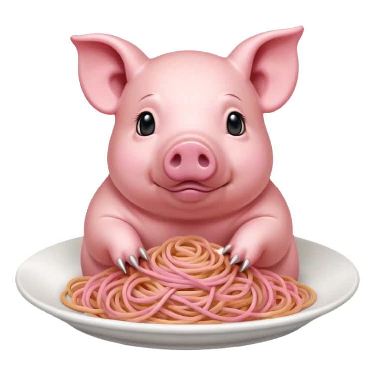   renaissance monalisa pig with pink spaghetti background  sticker