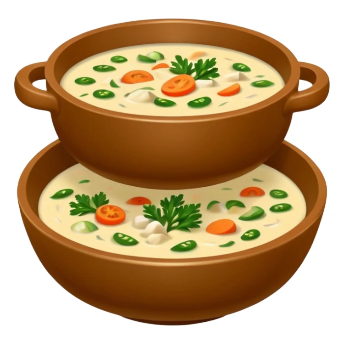 Realistic Soup in a brown bowl   sticker