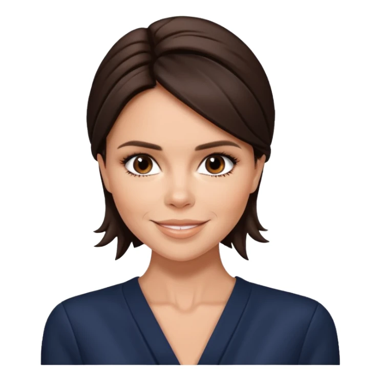 Victoria Beckham with dark brown hair sticker