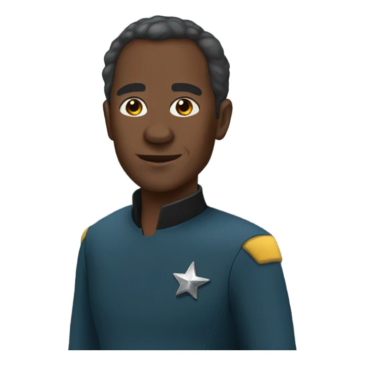 African-American Man in starfleet uniform  sticker