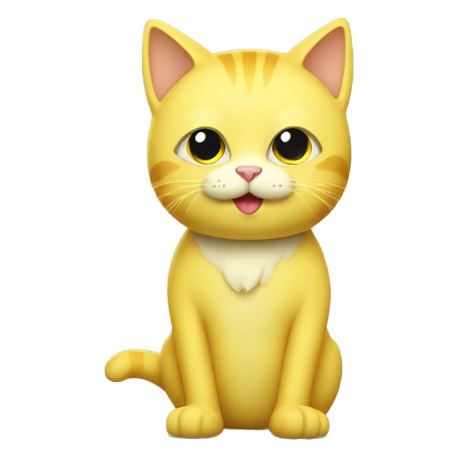light yellow cat in banana costume sticker