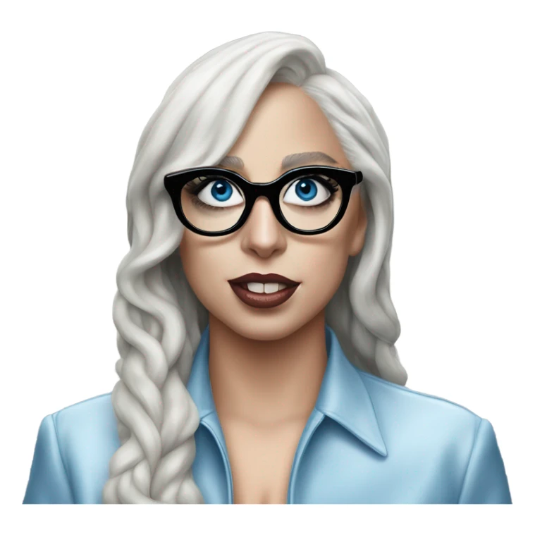 Hyper Realistic lady gaga rain on me blue eyes black glasses  sticker