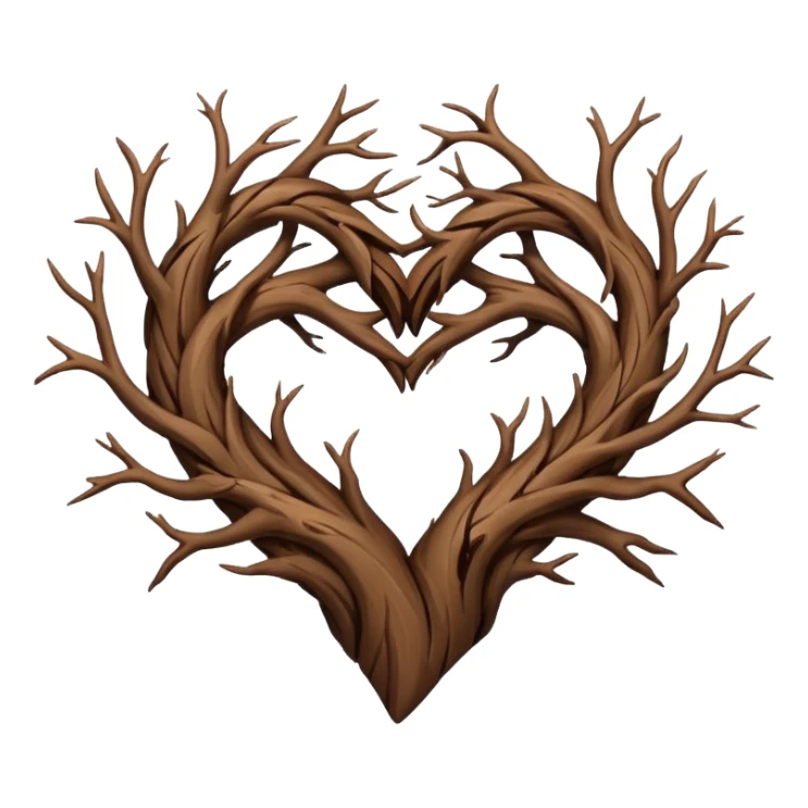  branches in the shape of a heart sticker
