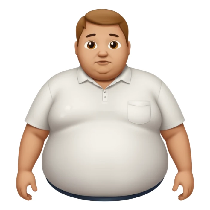 Hombre obeso mórbido con la barriga saliendo de la camisa sticker